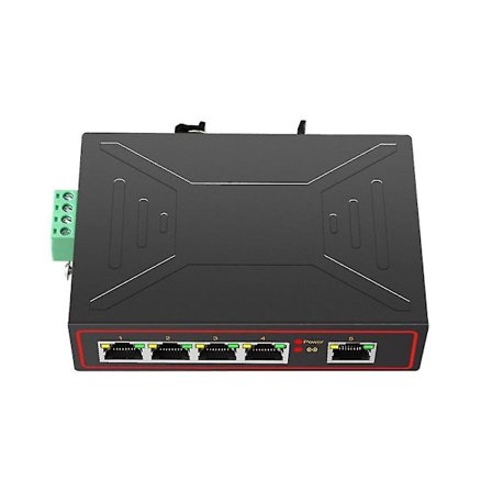 5 Portin 100m Teollinen Verkkokytkentä Rj45 Hub Internet-jakaja Rj45 Kytkentä Plug And Play Din Rai