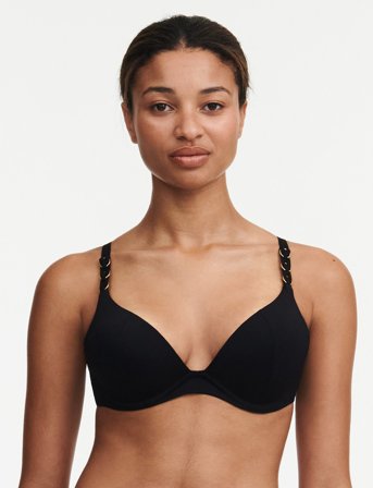 Chantelle Beach Emblem Bikini Push-Up Bra - Black - D x 70