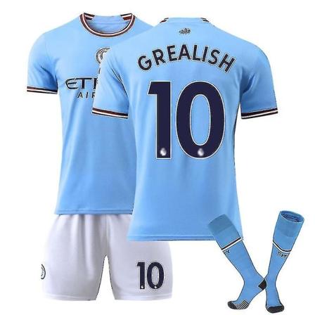 Haaland 9 Jersey Koti 2022-2023 Uusi kausi Manchester City Fc Jalkapallo T-paita Set W 22 23 Grealish 10 Kids 26(140-150CM)
