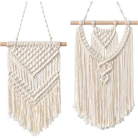 2 stk. veggdekorasjon i vevd gobelin - fint til boho-hjemmeinnredning, leilighet, barnerom, festdekorasjoner