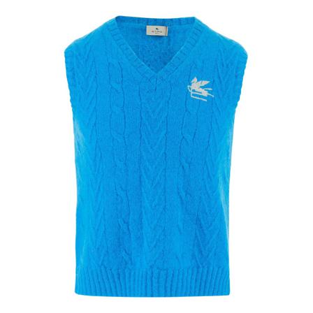 Etro, knit vest Niebieski, Mężczyzna, Rozmiar: L