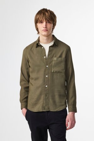 NN.07 Asher 5027 Shirt Male Green LENZING ECOVERO Viscose