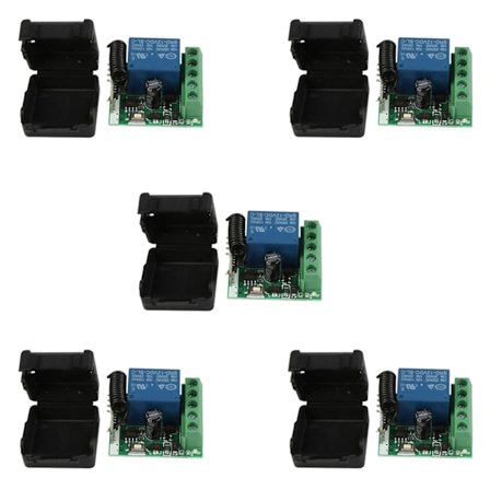 5x DC 12V 1CH 433MHz Universal Trådløs Fjernbetjening Switch RF Relæ Modtager 433 MHz Sender