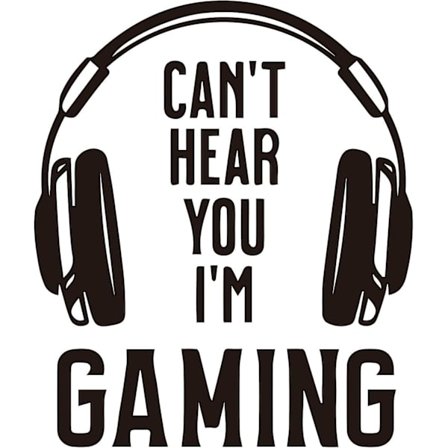 Can't Hear You I'm Gaming - Gaming Headset Graphics Gamer Wall Decal Vinyl Art Silhouette Decoration Decals 3D Video Room Decor Wallpaper Fits Bedroom