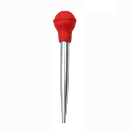 Kalkunbaster i rustfritt stål med sugekopp, lett å rengjøre, kjøttmarinadeinjeksjonsverktøy for kylling og biff