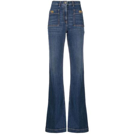 Elisabetta Franchi, Boot-cut Jeans Blauw, Dames, Maat:W28