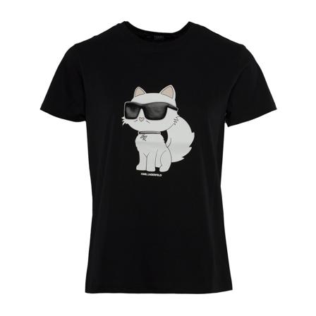 Karl Lagerfeld, T-Shirts Zwart, Dames, Maat:S