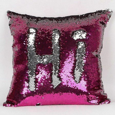 Vendbar Skinnende Farveskift Havfrue Paillet Pude Betræk Pyntepude Betræk 4040cm