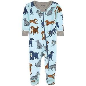 Hatley GOTS Playful Puppies Printed Romper Iced aqua 12-18 Months - All in ones - 12-18 months - Blue