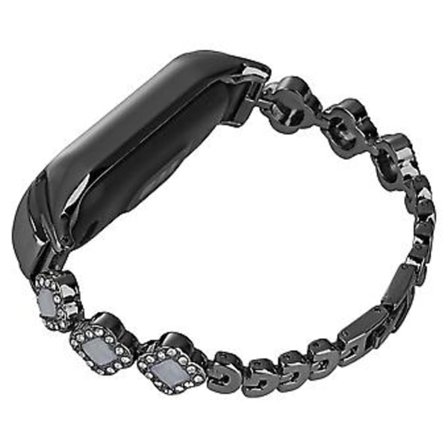 Fyrbladklöver Diamant Armband för Xiaomi Mi Band 8 (Svart)