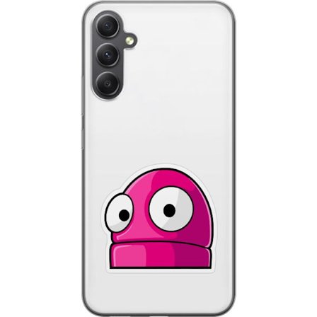 Kompatibel Mobilcover til Samsung Samsung Galaxy A24 4G Rosa tegneseriefigur med store øjne i legende og humoristisk stil