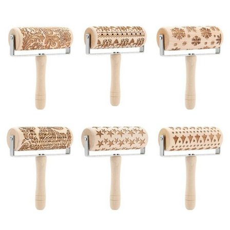 Rullepind i bøg med julemandstryk