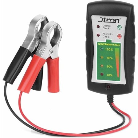 Auton akkutesti 12/24V DC LED-laturilla autoille, moottoripyörille, kuorma-autoille, KLB-akku