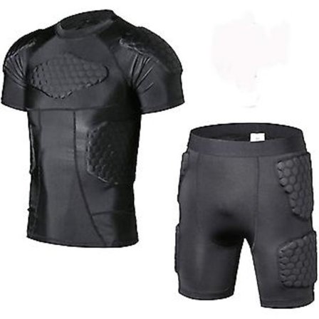 Putet Kompresjonsskjorte Brystbeskytter Undertrøye For Fotball, Paintball Skjorte Stor Skjorte/Shorts