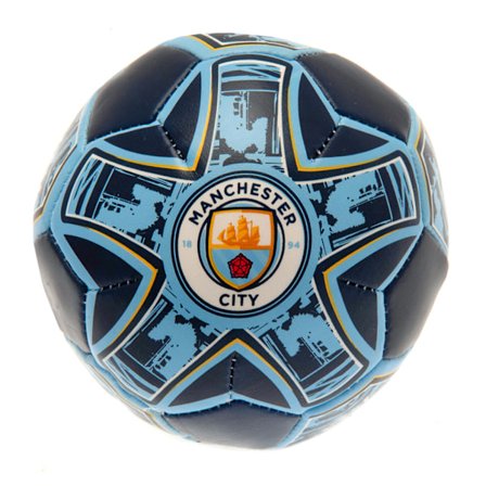 Manchester City FC Crest Soft Mini Football One Size Navy/Sky B