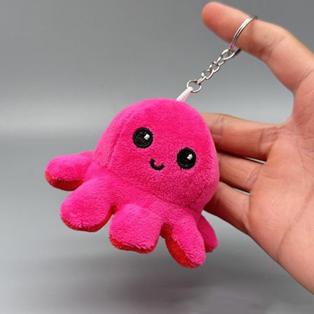Mini Octopus e Plush Doll Reverse Toy Keychain Kawaii Fluffy St