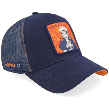 Capslab - Blå trucker Caps - Naruto Orange/Navy A-Frame Trucker @ Hatstore