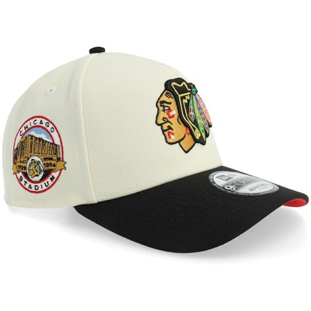 New Era - NHL - White - adjustable - Cap - Hatstore Exclusive x Chicago Blackhawks 9FORTY Chicago Stadium Chrome/Black A-frame Adjustable - Hatstore