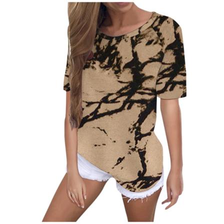 Kvinnor Casual Loose Tie Dye Printed Kortärmad T-shirt Topp