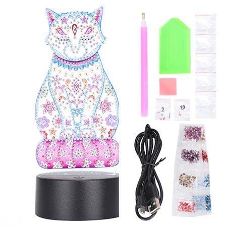 LED-timanttimaalaus Yövalot Akryyli Väri Vaihda Kosketus USB 3D Lahjat DIY Koti Dekor