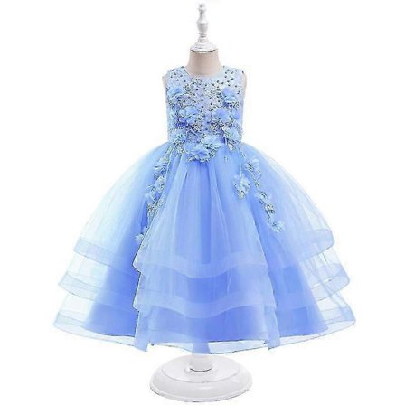 Kukkaisneitojen paljettimekko sateenkaari tyllihame syntymäpäiväjuhliin kilpailupuku