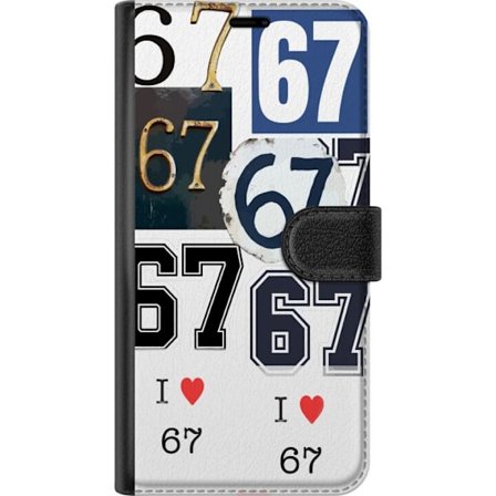 Kompatibelt Lommeboketui til Motorola Motorola Moto G34 67 meme vintage tall kollage retro 6-7 tall klassisk typografi vintage design