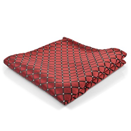 Fazzoletto da taschino bordeaux a quadri per uomini - Fazzoletti da taschino fantasia