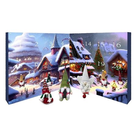 2024 Julkalender 24 st Plysch Tomtedockor, Nedräkningsfigurer Present till Barn