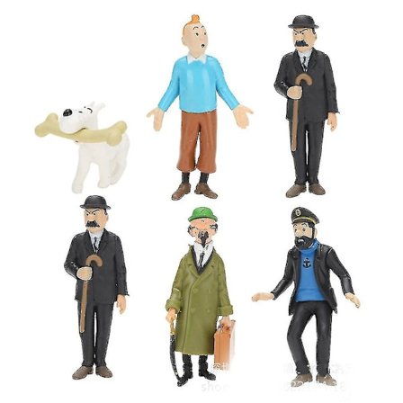 6 stk Tintin Figurleketøymodell
