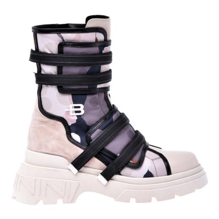 Baldinini Støvler in camouflage fabric inbo, Dame, Størrelse: 38 1/2 EU