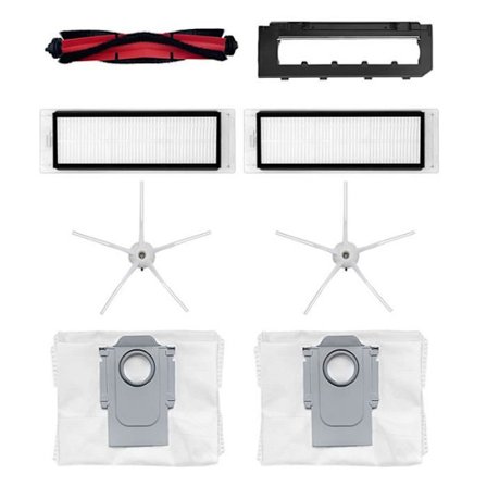 huvudborste+1 cover+2 sidoborstar (vita)+2 filter+2 dammpåsar, för ROBOROCK Q5 sopmaskin