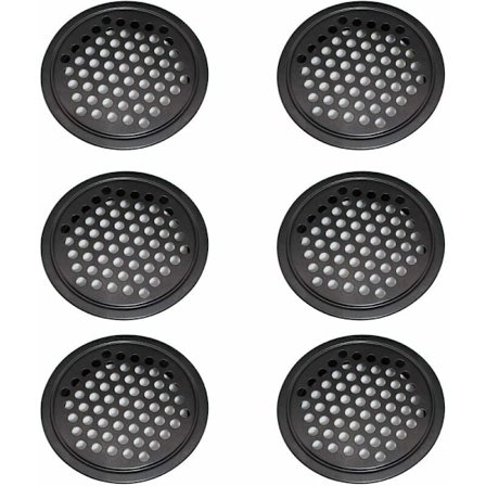 Ruostumattomasta teräksestä valmistetut tuuletusritilät - 6 kpl, 60 mm pyöreä, vaatekaappiin ja keittiöön