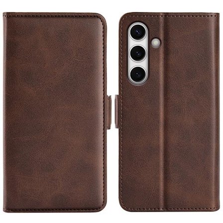 SKALO Samsung S24 FE Premium Wallet Flip Cover - Brun