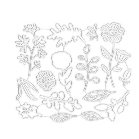 Metallileikkuri DIY Leikekirja Kukat Kasvit Kuvio Kohokuviointi Sapluuna Kortinvalmistus Koristelu Pääsiäinen Joulu