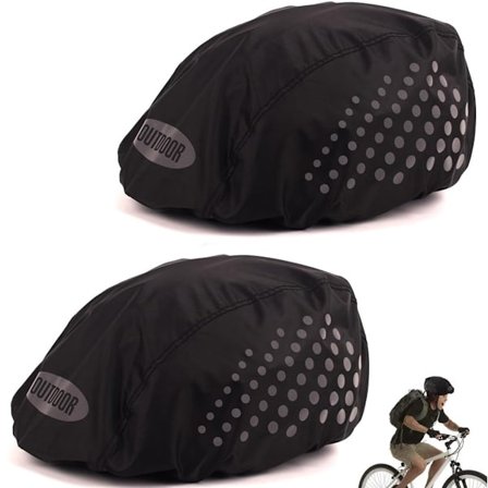 2-pak cykelhjelm regnslag - Regnslag - Hjelmbetræk - Reflekterende striber - Universal