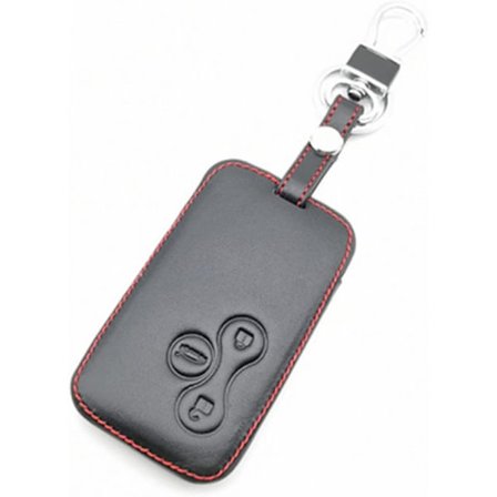 Äkta läder bilnyckel fodral (3 knappar) för Renault Laguna Es