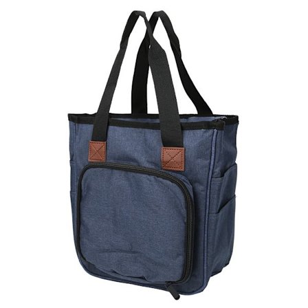 Oxford Stof Strikkeopbevaringspose Garn Hækle Strikkepind Organizer Sytilbehør Denim Blå