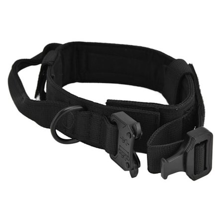 Trekkhalsbånd til Hund Nylonspenne Trening Jakt Tilbehør for Utendørs Svart M