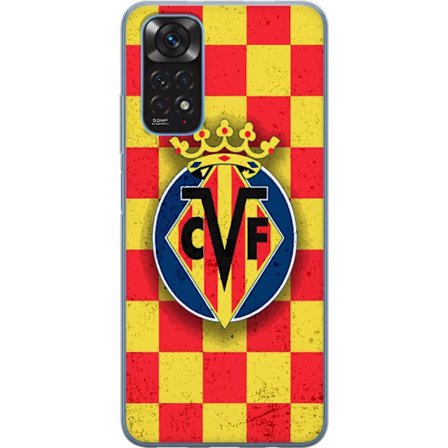 Kompatibelt Mobildeksel til Xiaomi Redmi Note 11 Villarreal CF-emblem mot rød og gul rutemønstret bakgrunn