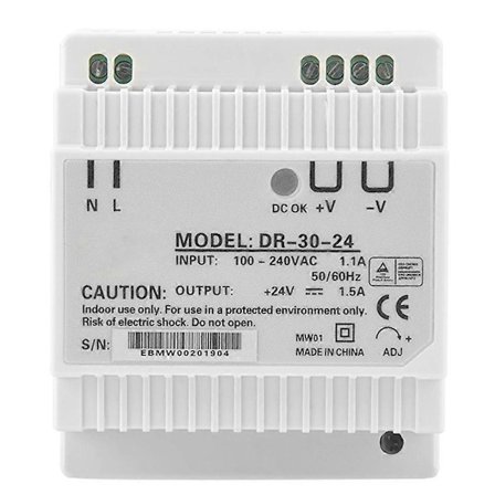 DR-30-24 30W Yksilähtöinen 24V DIN-kisko AC/DC Kytkentävirtalähde