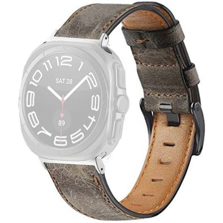 Samsung Galaxy Watch Ultra 47mm Vintage klockarmband ersättningsarmband i vegansk läder - Kaffe
