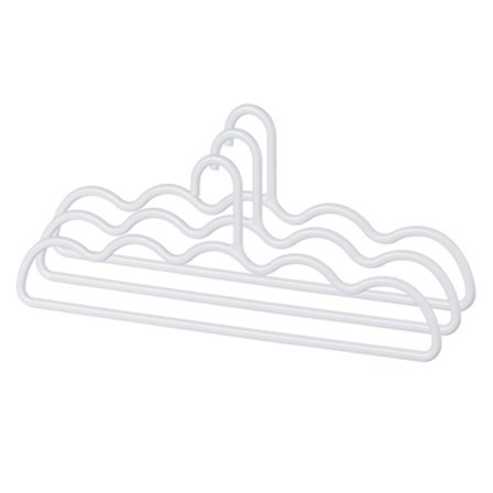 3 stk. tøj bøjler med hak, skridsikker, ingen mærker, husholdning fortykkede tøj bøjler til sengelinned, hvid