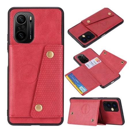 Xiaomi Mi 11i - Glat beskyttelsescover med kortholder Röd