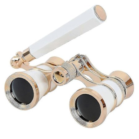 3x 25 Operabriller med udtrækkeligt håndtag Teaterkikkert - JA Hvid