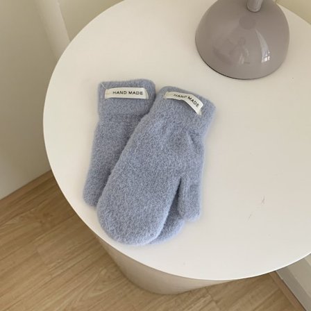 Vantar Pälshandsker Fingerløse handsker LYSEBLÅ