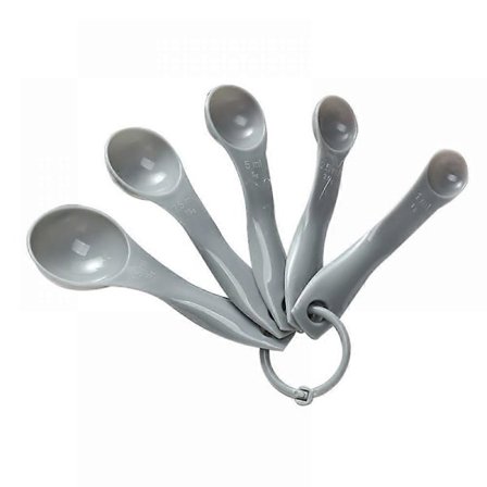 Måleskeer i plast, sæt med 5 - Letlæselige måleskeer, måler tørre og flydende ingredienser til bagning og madlavning, tåler opvaskemaskine BPA-fri