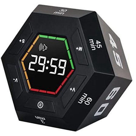 Pomodoro-timer, produktivitetstimer, 3, 5, 15, 30, 45, 60 forudindstillede minutter Smart nedtællingstimer, tidsstyringsværktøj