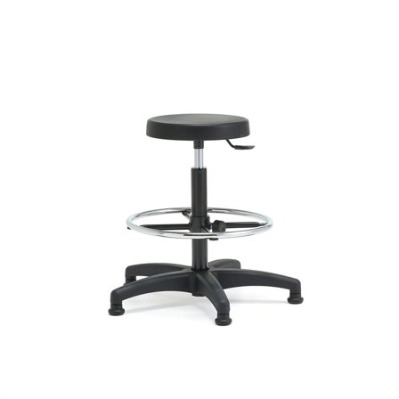 Rollhocker CAIRNS, Ø 310 mm, schwarz