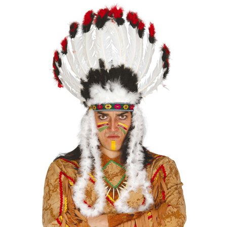 Huvudbonad med Fjädrar Indian