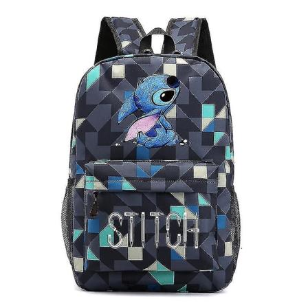 Stitch Ryggsekk Svart Stjernehimmel Stor Kapasitet Student Skoleveske-Rhombus Blå Rhombus blue